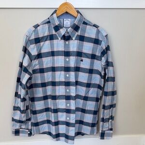 Brooks Brothers Navy and Pink Plaid Shirt